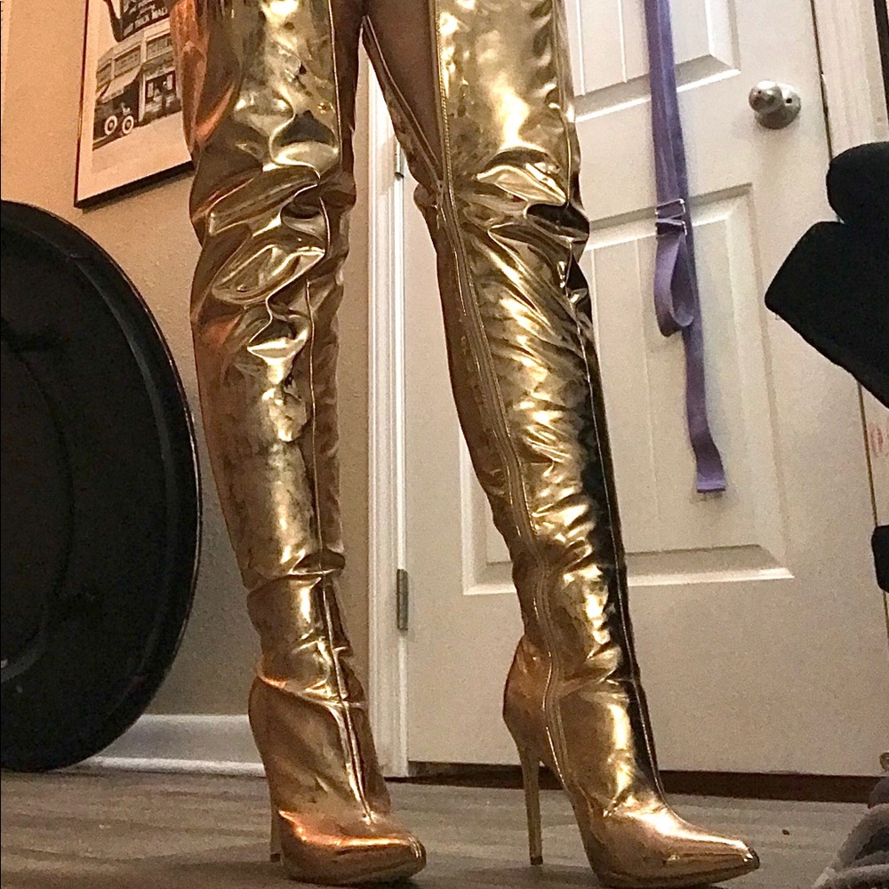 Gorgeous Golden Over the Knee Boots
